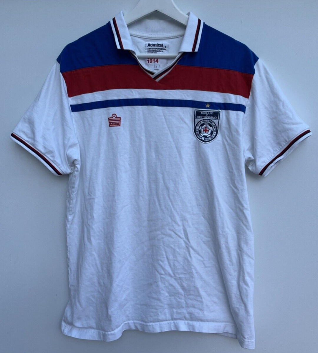 Retro Football Retro England Shirt 1966 Short Sleeve Admiral