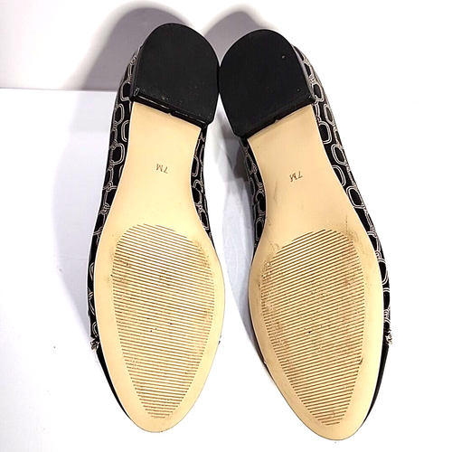 Talbots Women's Olivia Flats | Black/Multi Chainlink Print | Size 7M - Fast Ship - Picture 7 of 9