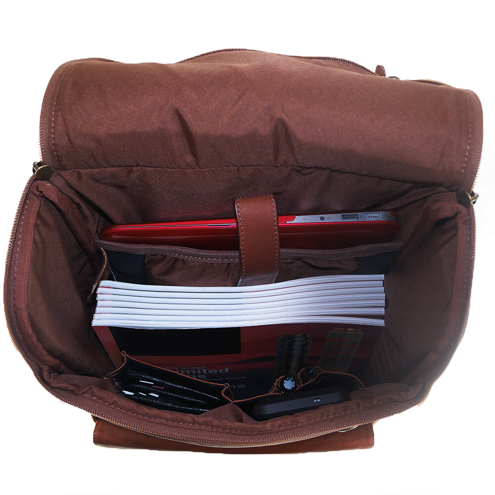 Dorado Tan Colombian Leather Laptop Rucksack - Original Retail $585 image 6