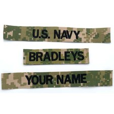 Navy NWU Type III Name Tape Sew-on Nametape or Add Hook Fastener