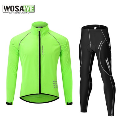 WOSAWE Men's Cycling Sport Suit MTB Road Bike Jackets 4D Padded Bicycle Tights