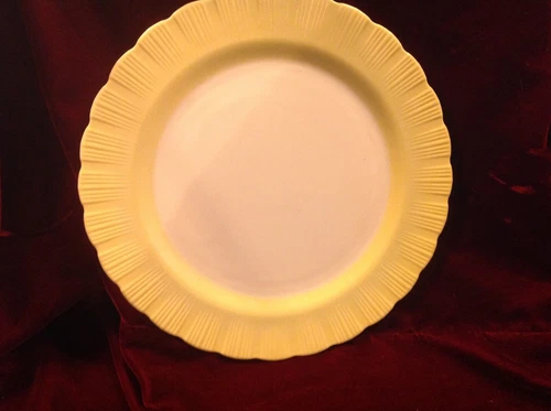 Vintage Macbeth-Evans Cremax Bordette Yellow 12" Milkglass Charger Platter Servi