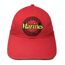 United States Marines Corp Strapback Baseball Cap Red OS Adjustable 6 Panel