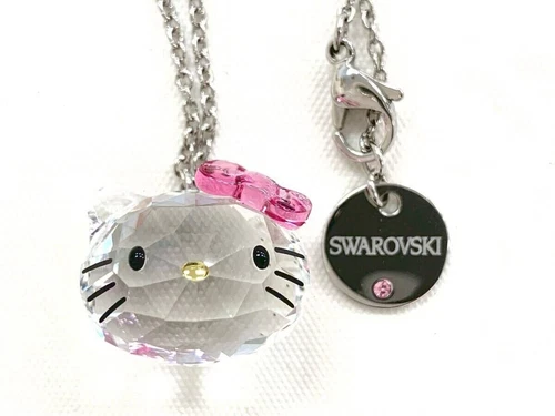 Swarovski × Hello kitty collaboration Kawaii Crystal Necklace pendant mint