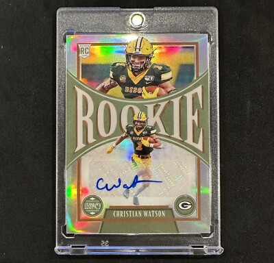 2022 Panini Legacy CHRISTIAN WATSON SILVER Rookie AUTO Green Bay ...
