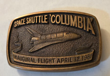 Space Shuttle Columbia Inaugural Flight April 12 1981 Bronze Belt Buckle