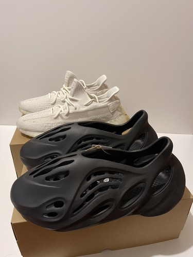 Adidas Yeezy Foam RNNR Onyx Size 11 M & Yeezy Boost 350 Bone White Size 11 Mens - Picture 4 of 14