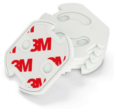 conecto Steckdosenschutz Dreh-Mechanik und vollflächigem 3M Klebeband, 6 Stück
