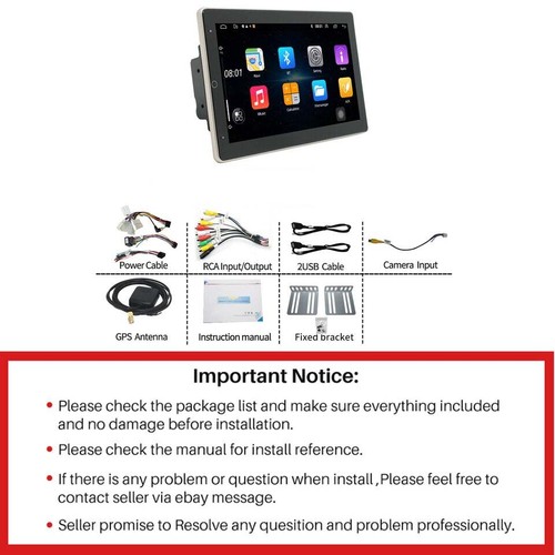 10'' Android 13 Touch Screen 4+64G Rotatable Car Stereo Radio Wifi GPS Nav BT HD - Picture 3 of 17