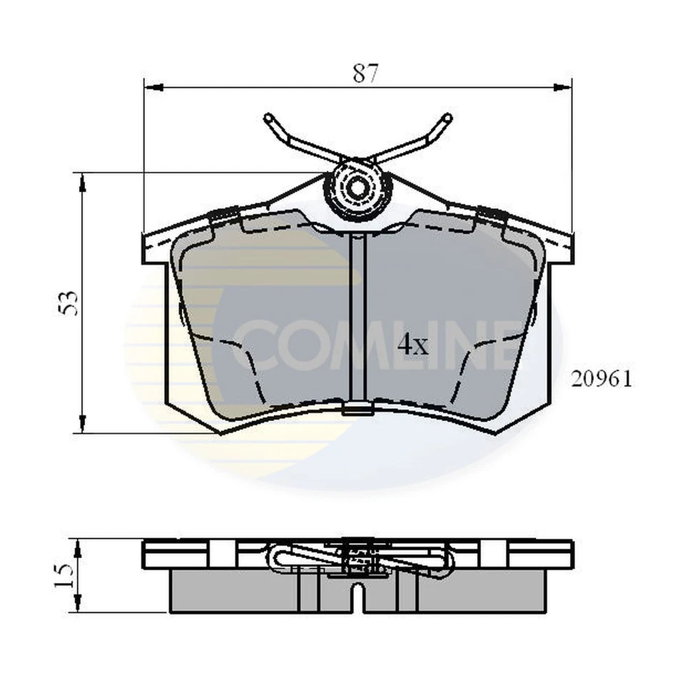 For VW Golf MK2 1.8 GTI 16V Genuine Comline Rear Brake Disc Pads Set - Image 3 of 4