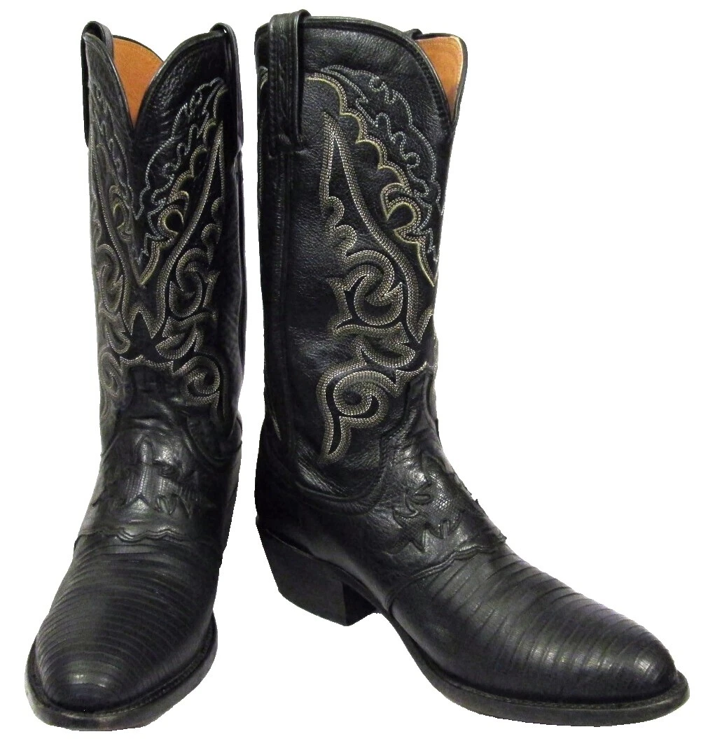 Black Solid Lucchese for Men