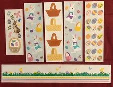 Mrs Grossmans & Creative Memories EASTER Sticker LOT Bunny, Basket, Eggs, Grass