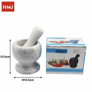 NOBILE Mortaio E Pestello In Marmo - Macinino Manuale Per Spezie, Aglio, Pesto, Design Elegante - Foto 7