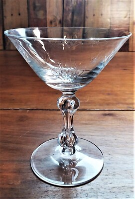 Vintage Tiffin Franciscan MCM CLEAR Atomic Starburst 5 1/8'' Martini Glass