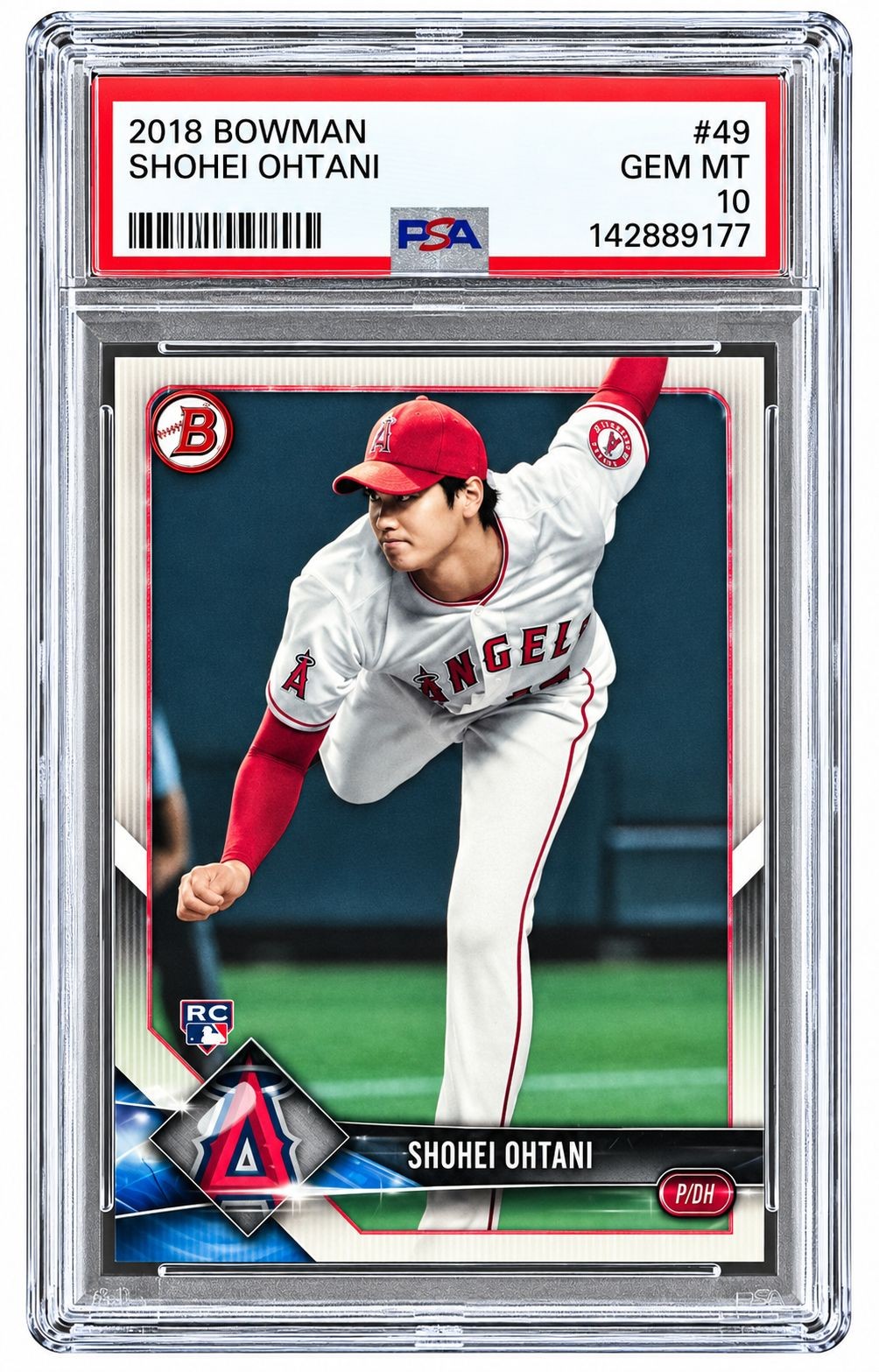 2018 Bowman #49 Shohei Ohtani Los Angeles Angels Rookie Card PSA Gem MT 10 view 1