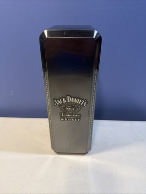 Jack Daniels Old No 7 Collectible Tin Silver Black Embossed Whiskey Gift Box