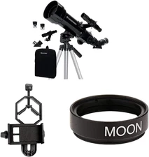 70Mm Travel Scope + Smartphone Adapter + Moon Filter