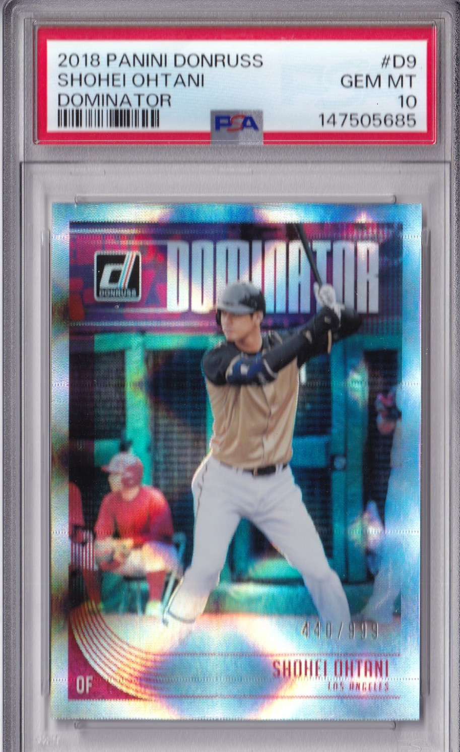 2018 Panini Donruss SHOHEI OHTANI #/999 Rookie Dominator PSA 10 Angels/Dodgers