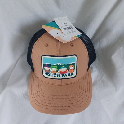 NWT New South Park Black Tan Snapback Kenny, Eric, Stan, Kyle, Trucker Hat Cap. 