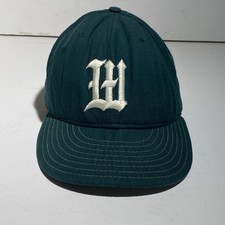 Vintage 80s Hawaii Warriors Hat Made in USA Green Wool New Era 5950 Pro Model