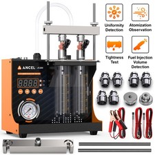 ANCEL JC200 Ultrasonic Fuel Injector Cleaner Tester 2-Cylinders Cleaning Machine