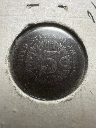 1866 Shield Nickel 5 Cents 5C RAYS Ungraded Stars & Rays lot#944 - Picture 3 of 5