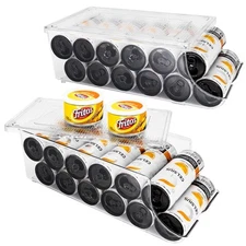 2 Pack Skinny Can Organizer for Refrigerator, Stackable Tall Skinny Soda Pop ...
