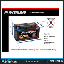 Battery fits MINI COUNTRYMAN COOPER COOPER CLUBMAN COOPER 2.0D 11 to 16 110 New