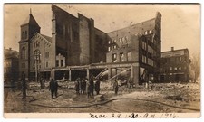Frank W. Hanson Clothier Fire Fighting Ruins Dover NH c1900s RPPC Postcard
