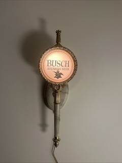 Vintage Rare Busch Bavarian Beer Lighted Wall Sconce Working. Ring On Top broken