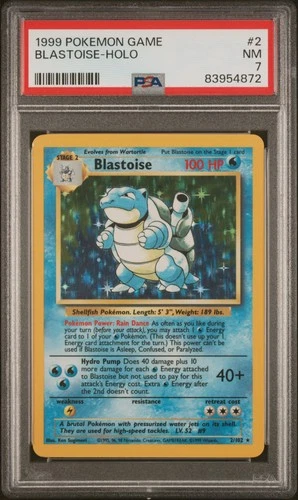1999 Pokemon Blastoise Holo Base Set #2 Near Mint PSA 7