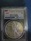2006 US Silver Eagle $1 PCGS MS69 First Strike Flag Label