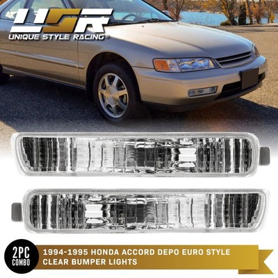 Clear Front Bumper Turn Signal Light (L+R) Pair For 94-95 Honda Accord All Model