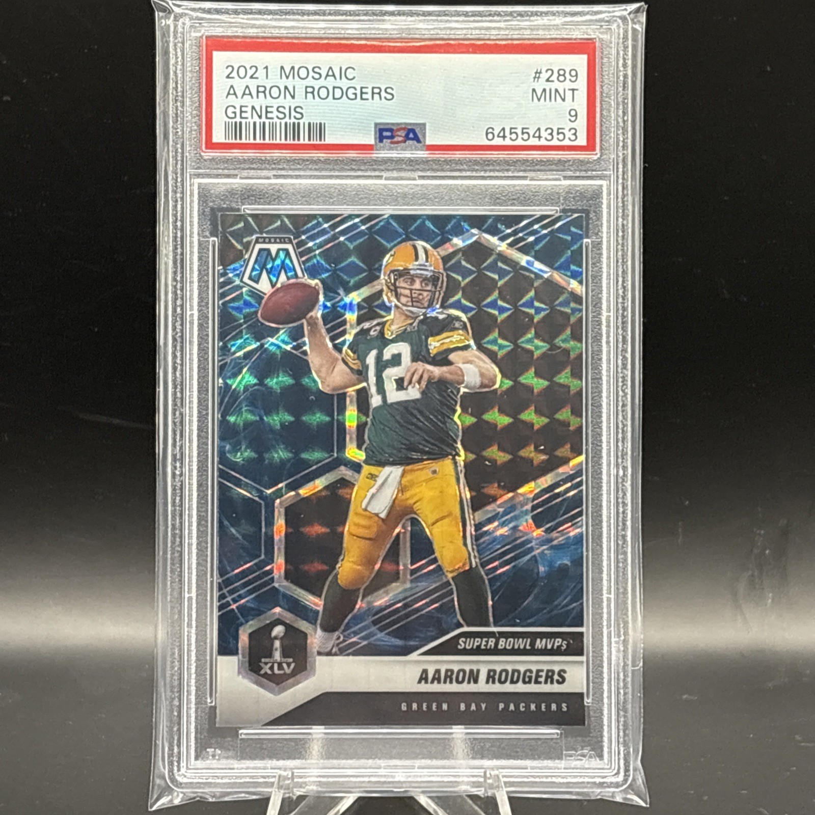 2022 Panini Mosaic Genesis Prizm #252 Aaron Rodgers Packers SSP PSA 9