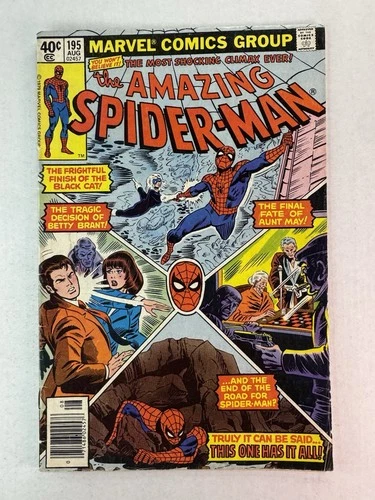 Amazing Spider-Man 195 1979 Marvel Comics First Print 2nd Black Cat  VG