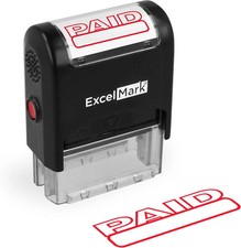 Paid Self Inking Rubber Stamp - Red Ink
