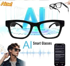 AI Smart Glasses Bluetooth Call  Music Anti-Blue light Glasses Open Ear Headset