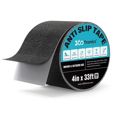 FDS 4in x 33ft Heavy Duty Anti Slip Tape, Best 80Grit Grip, Abrasive for Stairs