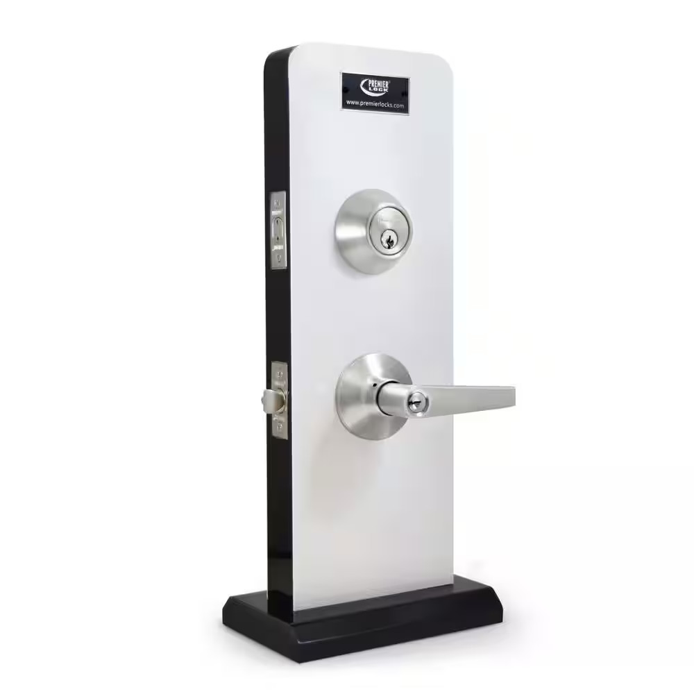 Stainless Steel Entry Door Handle Combo Lock Set with Deadbolt and 4 SC1 Keys, K