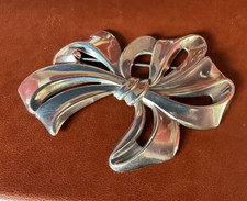 Vintage SB, Silverman Brothers, Sterling Silver Bow Brooch - large