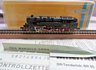 Minitrix 12149 N Dampflok BR 85 004 der DRG beidseitig beleuchtet geprüft in OVP