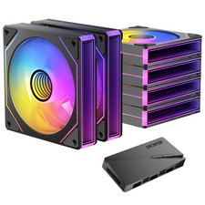 6 Pack RGB Fans, Infinity Mirror, Cable Connector 3 Pin 5V Addressable RGB Fans