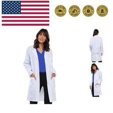 Professional 40-Inch White Lab Coat for Men  Women - Comfort  Style