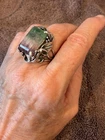 Vintage Artisan Multi-Color Tourmaline Ring Set in 925 Sterling Silver, Size 7