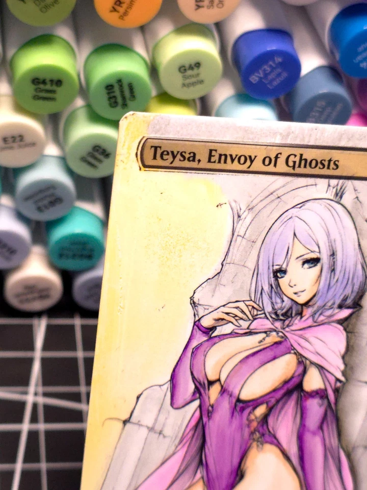 Teysa, Envoy of Ghost MTG *Altered Hand Colored Original Art Anime - 12225 - Image 3 of 4
