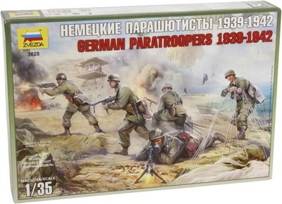 【軍事マニア】 Zvezda 3628 German Paratroopers 1939-1942 Assembly Kit Model 1 35