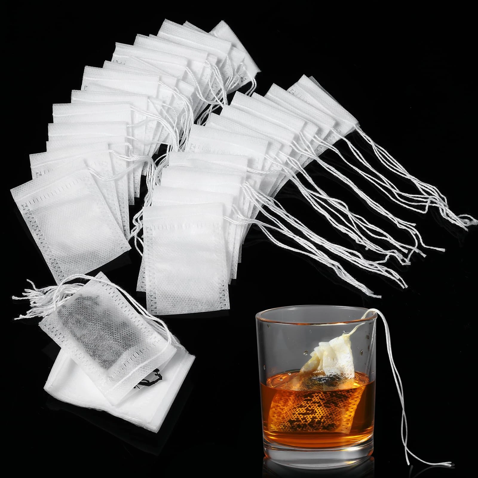 1000Pcs Disposable Empty Tea Bags for Loose Leaf Tea, Drawstring Tea Coffee S...