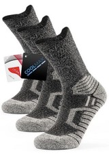 TRENDOUX Crew Socks 3 Pairs Size L Grey Breathable Sports Walking Hiking SocksT2