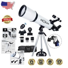 80mm Astronomical Telescope: 600mm Focal, Multi-Coated Lens, Easy Setup
