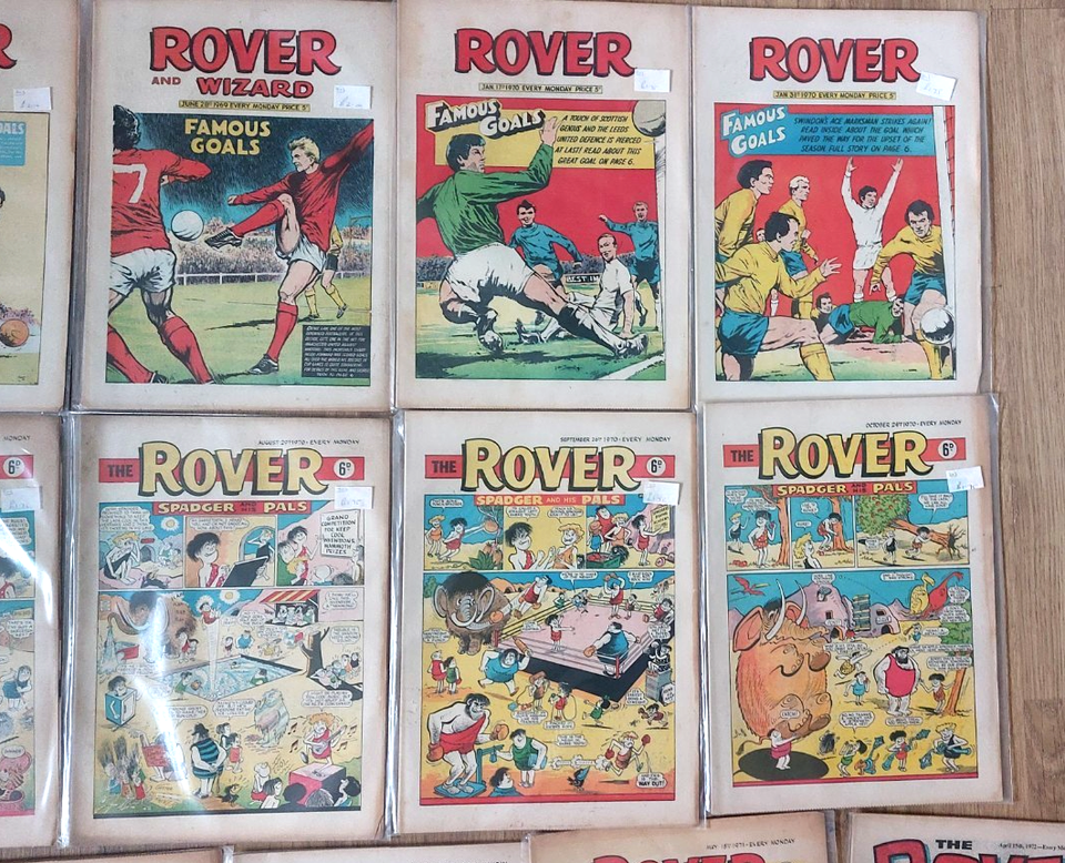 THE ROVER COMICS x 22 different issues. 1969 to 1973 - Full list below ...
